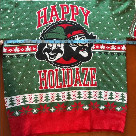 Cheech & Chong Happy Holidaze Ugly Christmas Sweater Sz S Funny - Picture 2 of 6
